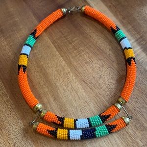 Beautiful and bright Masai beads necklace/choker